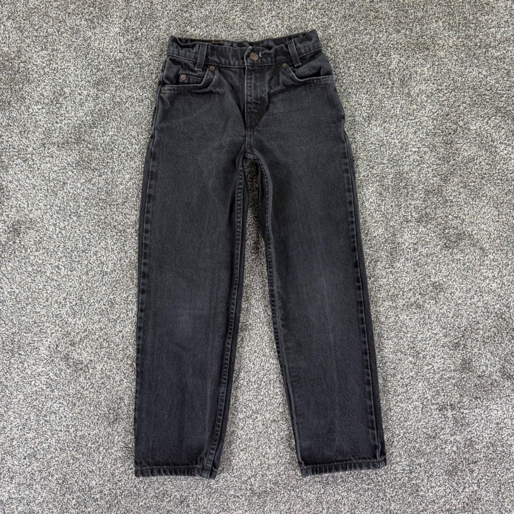 Vintage Levis Orange Tab Black Denim Jeans Regular Fit Kids 8 Fits 23x23.5
